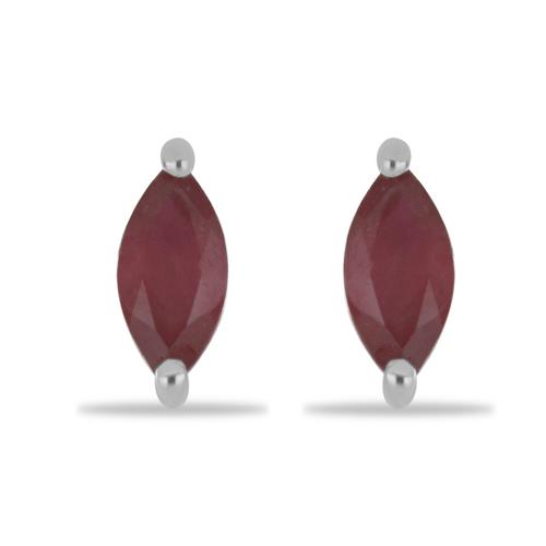 BUY REAL INDIAN RUBY GEMSTONE EARRINGS IN 925 STERLING SILVER